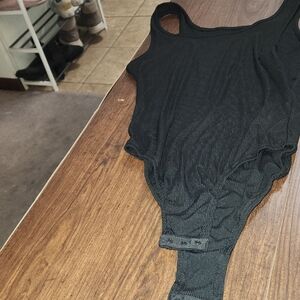 Black Ribbed Bodysuit